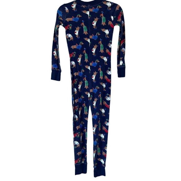 Mini Boden Holiday Winter Sausage Dog Print One-Piece Pajamas Size 7Y - Picture 4 of 4